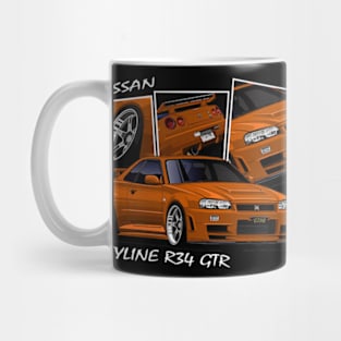 Nissan Skyline GTR R34, JDM Car Mug